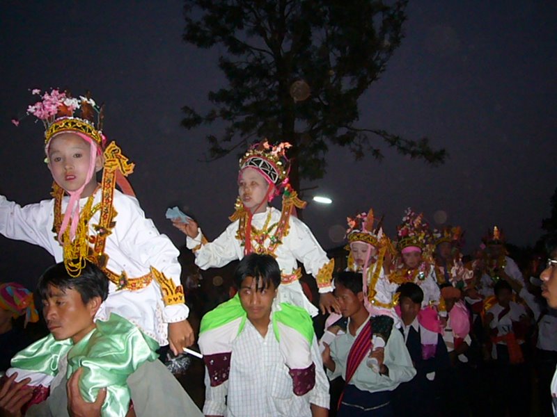 Music is played and everyone dances.